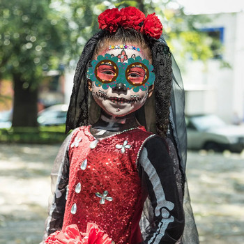 Хартиени очила за мексиканския Ден на мъртвите, декорация на тема ужаси, призрачен реквизит за снимки, 6 бр.