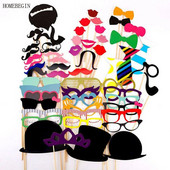 HOMEBEGIN 58бр. Забавна кабина за сватбени снимки Подпори Подаръци за рожден ден Photobooth Mr Mrs Just Married Wdding Decoration Парти консумативи