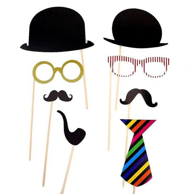 HOMEBEGIN 58бр. Забавна кабина за сватбени снимки Подпори Подаръци за рожден ден Photobooth Mr Mrs Just Married Wdding Decoration Парти консумативи