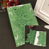 1kom Romantične šuplje pozivnice za vjenčanje Kartice Papir i komplet omota za vjenčanje Rođendanska dekoracija za zabavu pod tušem 6Z SH073