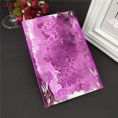 1kom Romantične šuplje pozivnice za vjenčanje Kartice Papir i komplet omota za vjenčanje Rođendanska dekoracija za zabavu pod tušem 6Z SH073