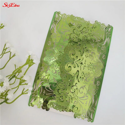 1kom Romantične šuplje pozivnice za vjenčanje Kartice Papir i komplet omota za vjenčanje Rođendanska dekoracija za zabavu pod tušem 6Z SH073