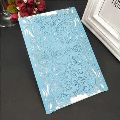 1kom Romantične šuplje pozivnice za vjenčanje Kartice Papir i komplet omota za vjenčanje Rođendanska dekoracija za zabavu pod tušem 6Z SH073