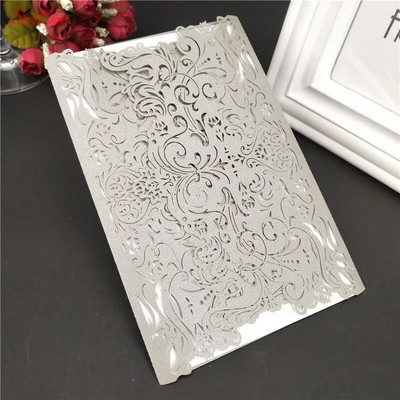 1kom Romantične šuplje pozivnice za vjenčanje Kartice Papir i komplet omota za vjenčanje Rođendanska dekoracija za zabavu pod tušem 6Z SH073