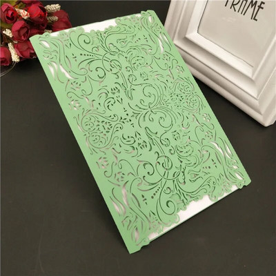 1kom Romantične šuplje pozivnice za vjenčanje Kartice Papir i komplet omota za vjenčanje Rođendanska dekoracija za zabavu pod tušem 6Z SH073