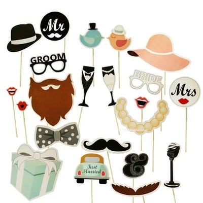 Party Props Αξεσουάρ Photo Booth Funny Lips Mustache Pipe Photo Booth κιτ Photocall Διακόσμηση για πάρτι γενεθλίων
