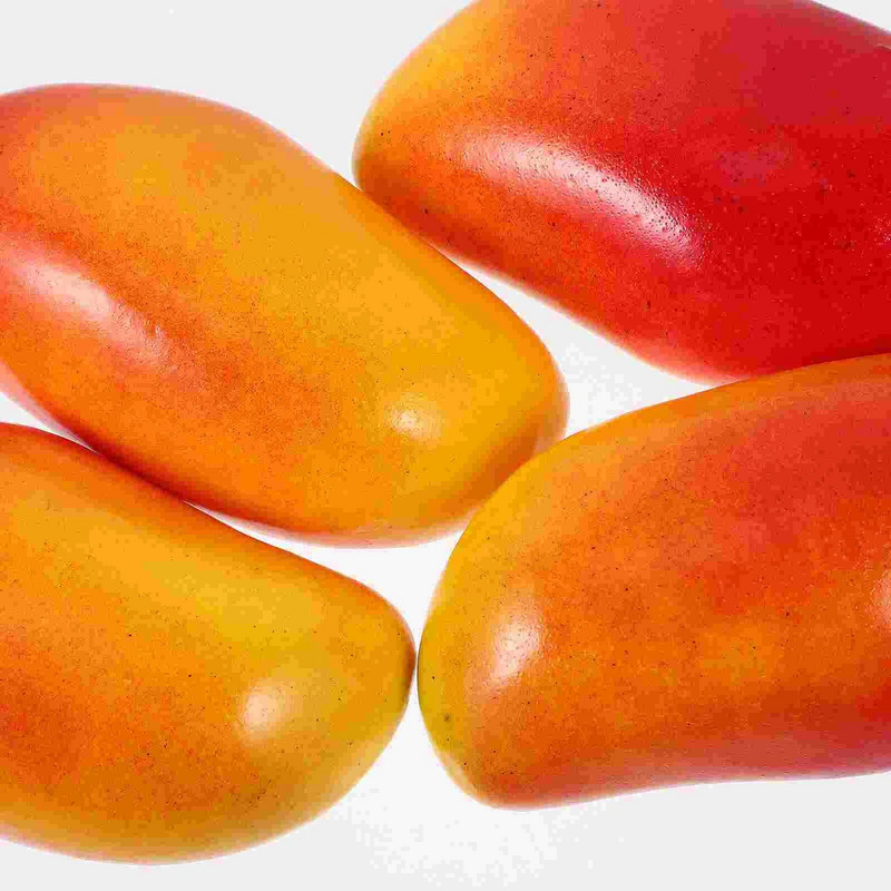 4 vnt. dirbtiniai mangai, imituojantys netikrus vaisius, namų dekoro nuotraukų rekvizitai Restorano vaisių papuošalai