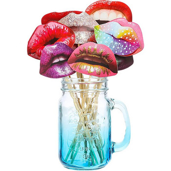 20Pcs Photo Booth Props Adult Funny Lip Mouth DIY Photobooth Props Photocall Wedding Birthday Bachelor Party Girl Lip Decoration