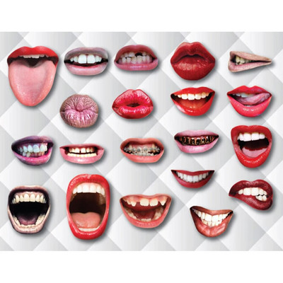 20Pcs Photo Booth Props Adult Funny Lip Mouth DIY Photobooth Props Photocall Wedding Birthday Bachelor Party Girl Lip Decoration