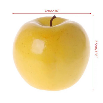 Реалистичен изкуствен плод за ябълка Ярко жълт цвят Kitchen Fake D F1FB
