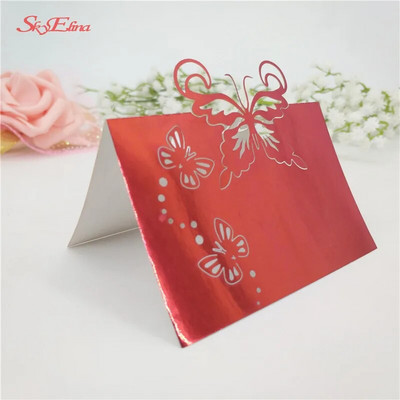 10 komada Laserski izrezani leptir Svadbena zabava Ime stola Kartice s naklonošću Dekoracija vjenčanja Potrepštine za rođendansku zabavu 7Z