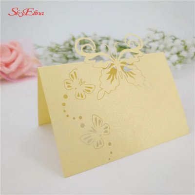 10 komada Laserski izrezani leptir Svadbena zabava Ime stola Kartice s naklonošću Dekoracija vjenčanja Potrepštine za rođendansku zabavu 7Z