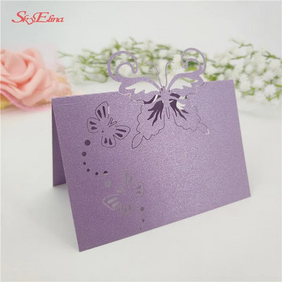 10 komada Laserski izrezani leptir Svadbena zabava Ime stola Kartice s naklonošću Dekoracija vjenčanja Potrepštine za rođendansku zabavu 7Z