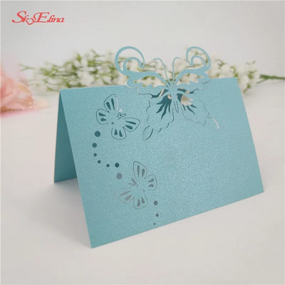 10 komada Laserski izrezani leptir Svadbena zabava Ime stola Kartice s naklonošću Dekoracija vjenčanja Potrepštine za rođendansku zabavu 7Z