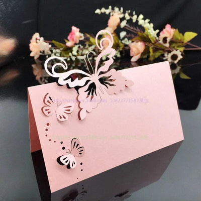 10 komada Laserski izrezani leptir Svadbena zabava Ime stola Kartice s naklonošću Dekoracija vjenčanja Potrepštine za rođendansku zabavu 7Z