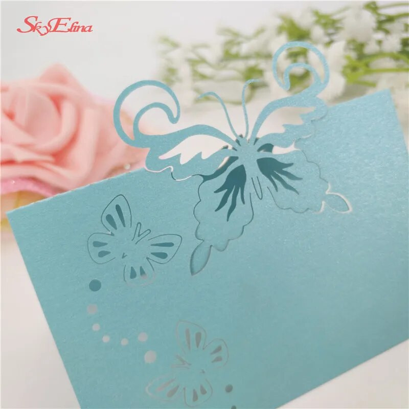 10 komada Laserski izrezani leptir Svadbena zabava Ime stola Kartice s naklonošću Dekoracija vjenčanja Potrepštine za rođendansku zabavu 7Z