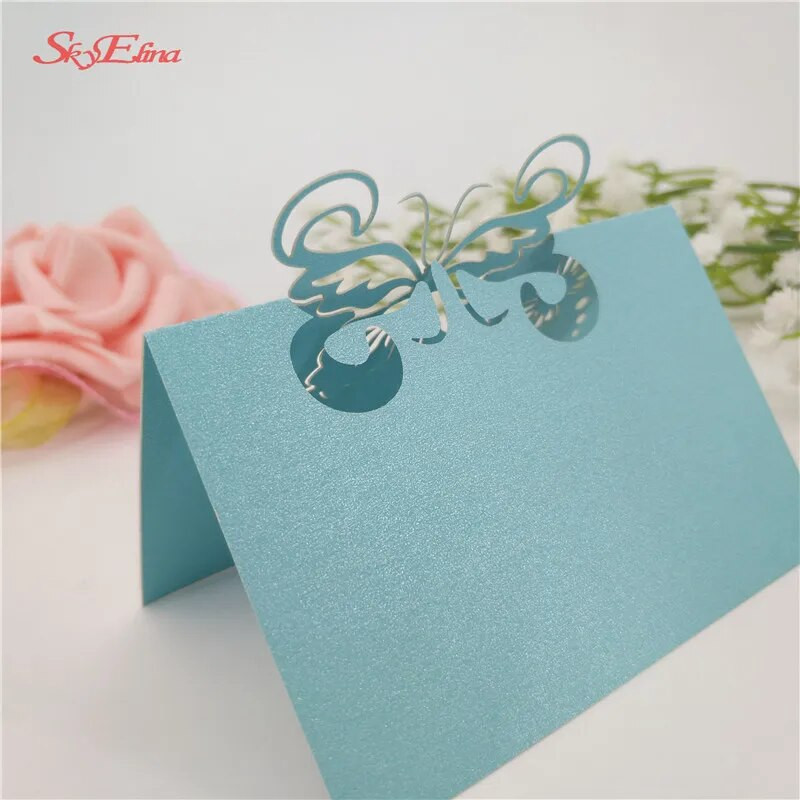 10 komada Laserski izrezani leptir Svadbena zabava Ime stola Kartice s naklonošću Dekoracija vjenčanja Potrepštine za rođendansku zabavu 7Z