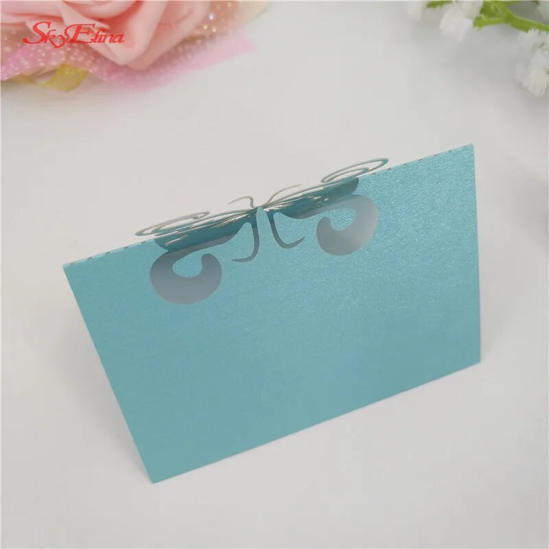 10 komada Laserski izrezani leptir Svadbena zabava Ime stola Kartice s naklonošću Dekoracija vjenčanja Potrepštine za rođendansku zabavu 7Z