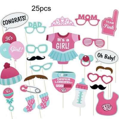 1 комплект Baby Shower It's A Boy/Girl Photo Booth Реквизит Декорация Oh Baby Photobooth For Gender Reveal 1st Event Party Supplies