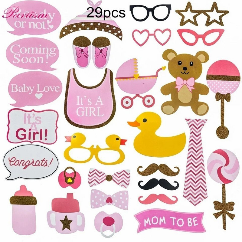 1 комплект Baby Shower It's A Boy/Girl Photo Booth Реквизит Декорация Oh Baby Photobooth For Gender Reveal 1st Event Party Supplies