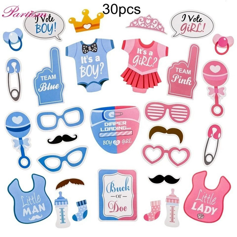 1 комплект Baby Shower It's A Boy/Girl Photo Booth Реквизит Декорация Oh Baby Photobooth For Gender Reveal 1st Event Party Supplies