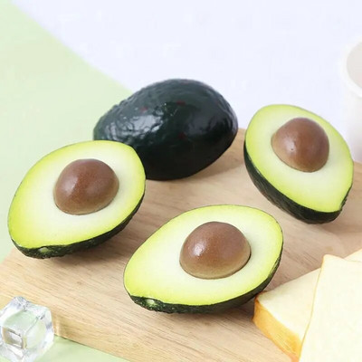 Simulation Resin Fruit Model Avocado Props Artificial Kitchen Shopping Mall Restaurant Decoration For Baby Kids Children Toys