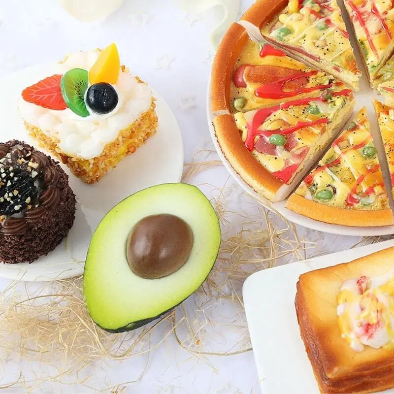 Simulare Rășină Model Fructe Avocado Recuzită Bucătărie Artificială Centrul Comercial Decorare Restaurant Pentru Bebeluși Copii Copii Jucării