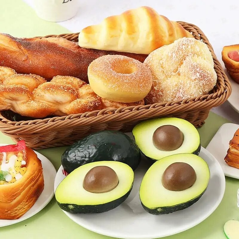 Simulare Rășină Model Fructe Avocado Recuzită Bucătărie Artificială Centrul Comercial Decorare Restaurant Pentru Bebeluși Copii Copii Jucării