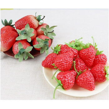 5 τεμ. Τεχνητό φρούτο Ψεύτικη φράουλα Πλαστικό DIY Προσομοίωση Στολίδι Φράουλα Χειροτεχνία Φωτογραφίας στηρίγματα Χριστουγεννιάτικη διακόσμηση σπιτιού