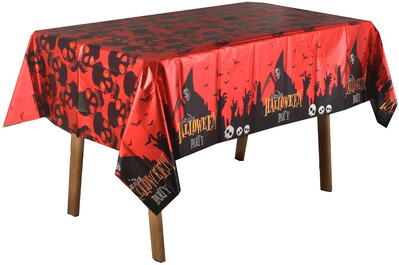 137 cm * 183 cm Decor pentru petrecere de Halloween Castelul îngrozitor Liliacul Fantomă Față de masă din plastic Ghost Festival Materiale pentru decorare pentru masă