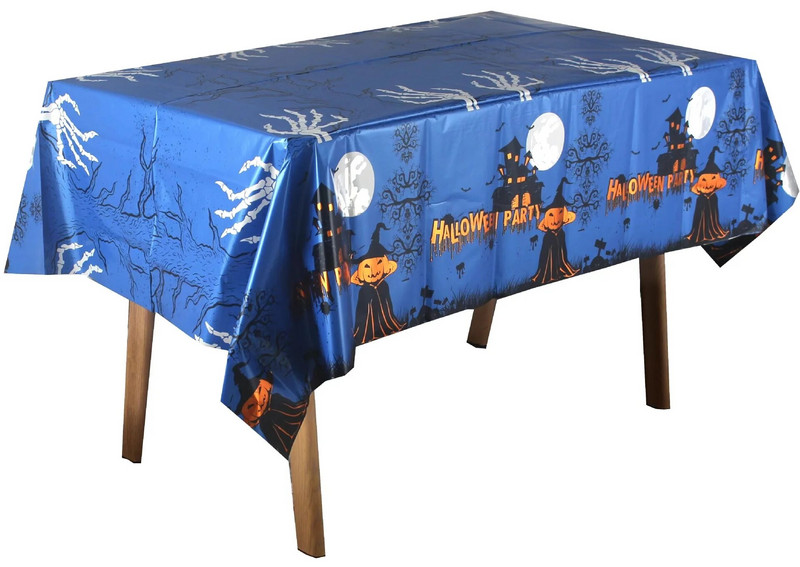 137 cm * 183 cm Decor pentru petrecere de Halloween Castelul îngrozitor Liliacul Fantomă Față de masă din plastic Ghost Festival Materiale pentru decorare pentru masă