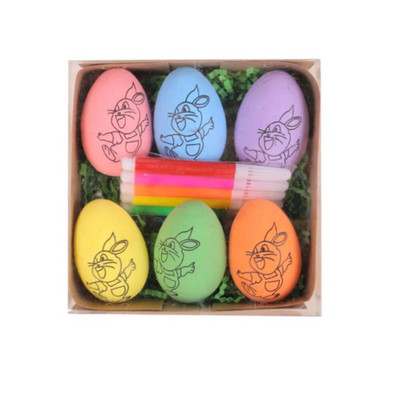 1 комплект/великденско яйце Деца Направи си рисувана ръчно рисувана черупка на яйце Играчка за детска градина Малък подарък Подарък за деня на детето Пъзел игра