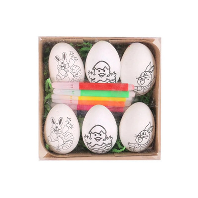 1 комплект/великденско яйце Деца Направи си рисувана ръчно рисувана черупка на яйце Играчка за детска градина Малък подарък Подарък за деня на детето Пъзел игра