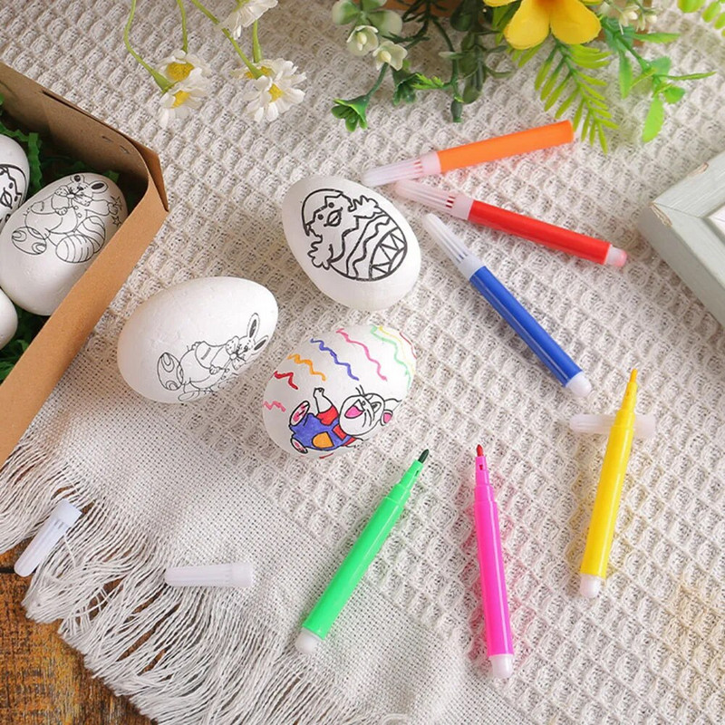 1 комплект/великденско яйце Деца Направи си рисувана ръчно рисувана черупка на яйце Играчка за детска градина Малък подарък Подарък за деня на детето Пъзел игра