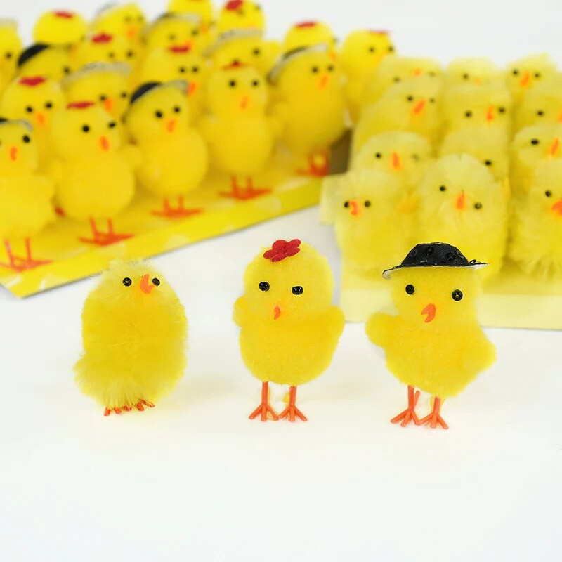 6 dalių imituoti pūkuoti viščiukai Velykų papuošalai Minkšti pliušiniai žaislai Vaikams „pasidaryk pats“ Velykų viščiuko pliušinis įdarytas gyvūnas Velykų vakarėliui
