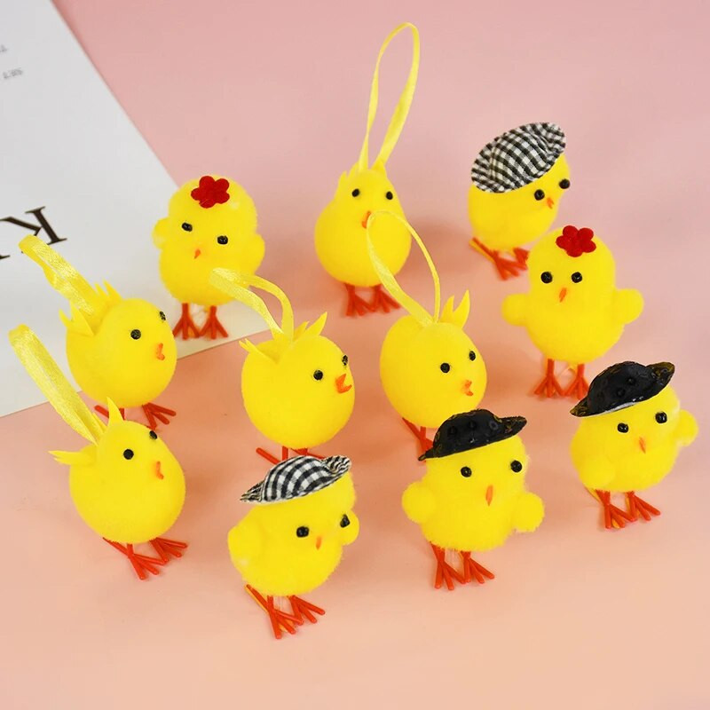 6 dalių imituoti pūkuoti viščiukai Velykų papuošalai Minkšti pliušiniai žaislai Vaikams „pasidaryk pats“ Velykų viščiuko pliušinis įdarytas gyvūnas Velykų vakarėliui