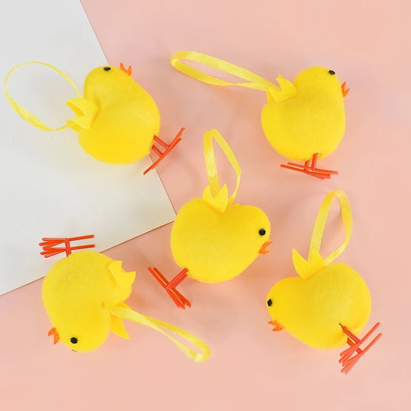 6 dalių imituoti pūkuoti viščiukai Velykų papuošalai Minkšti pliušiniai žaislai Vaikams „pasidaryk pats“ Velykų viščiuko pliušinis įdarytas gyvūnas Velykų vakarėliui