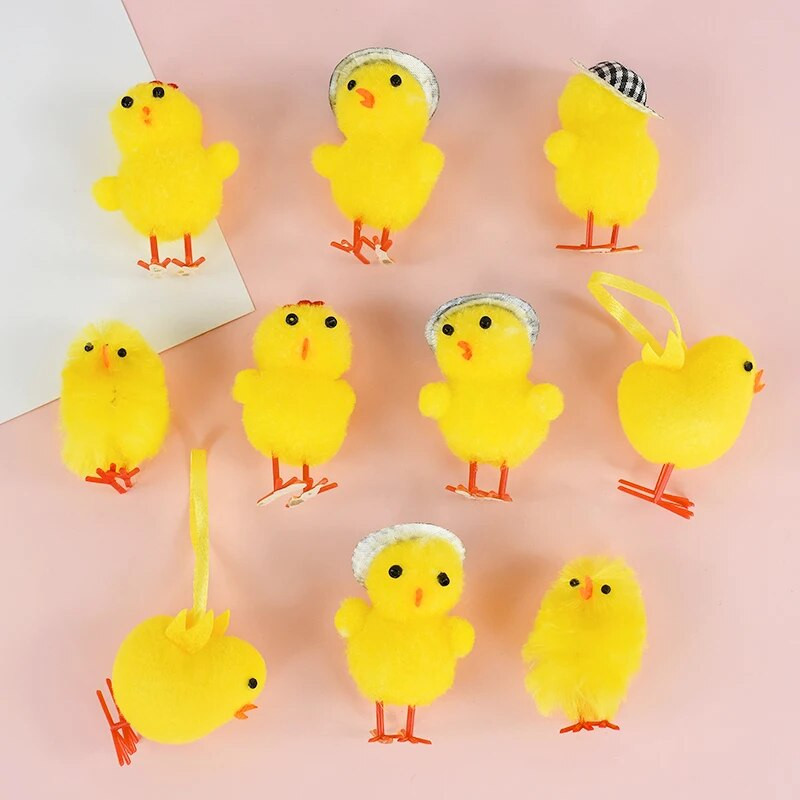 6 dalių imituoti pūkuoti viščiukai Velykų papuošalai Minkšti pliušiniai žaislai Vaikams „pasidaryk pats“ Velykų viščiuko pliušinis įdarytas gyvūnas Velykų vakarėliui