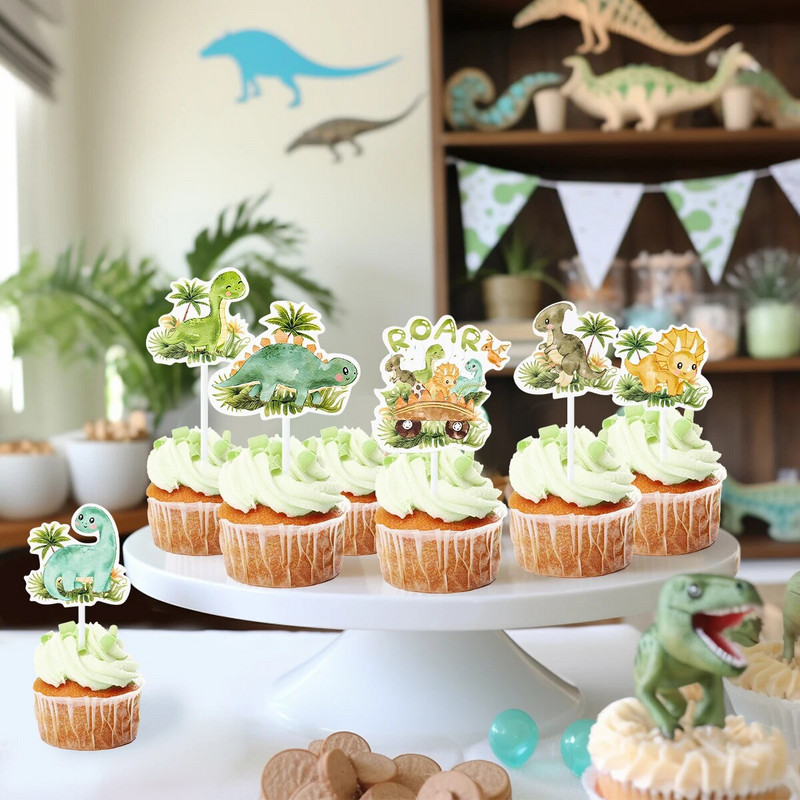 Prekrivači za torte na temu dinosaura Dinosaurus zabava Sretan rođendan Dekoracija Poklon za djecu Baby Shower Dječak Dinosaur Dodaci za tortu