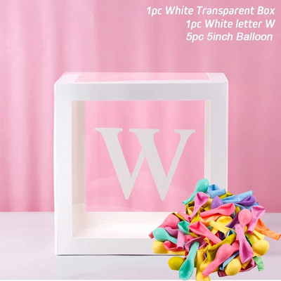 Átlátszó léggömb levéldoboz babazuhany dekoráció születésnapi esküvő egyedi névre szóló ballondoboz 1. születésnapi parti dekoráció