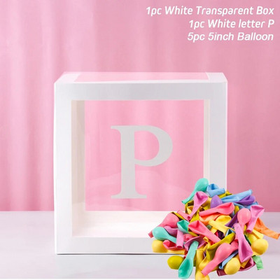 Átlátszó léggömb levéldoboz babazuhany dekoráció születésnapi esküvő egyedi névre szóló ballondoboz 1. születésnapi parti dekoráció