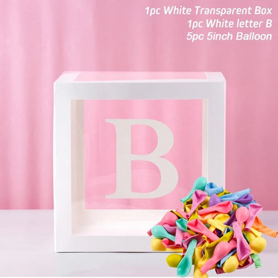 Átlátszó léggömb levéldoboz babazuhany dekoráció születésnapi esküvő egyedi névre szóló ballondoboz 1. születésnapi parti dekoráció