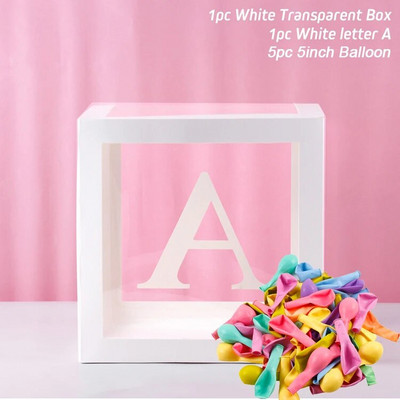 Átlátszó léggömb levéldoboz babazuhany dekoráció születésnapi esküvő egyedi névre szóló ballondoboz 1. születésnapi parti dekoráció