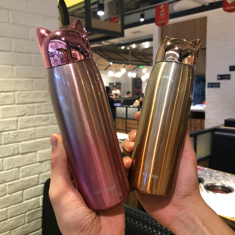 300/320 ml termos boca od nehrđajućeg čelika vakuumske boce slatke mačje uši termo šalica prijenosna putna vanjska šalica za kavu čaj mlijeko