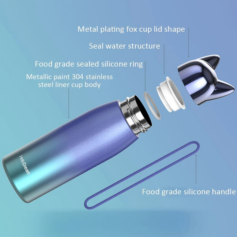 300/320 ml termos boca od nehrđajućeg čelika vakuumske boce slatke mačje uši termo šalica prijenosna putna vanjska šalica za kavu čaj mlijeko