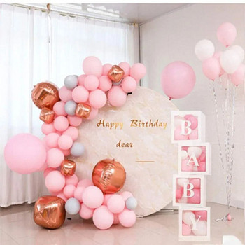 Прозрачна кутия с балон с букви Декорации за бебешки душ Честит рожден ден Сватбен декор Консумативи за 1-ви рожден ден Кутия с балони