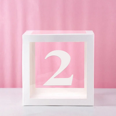 Átlátszó leveles léggömbdoboz Babazuhany dekoráció Boldog születésnapot esküvői dekoráció 1. születésnapi parti kellékek léggömbdoboz