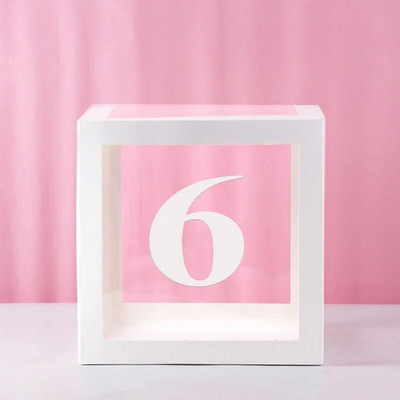 Átlátszó leveles léggömbdoboz Babazuhany dekoráció Boldog születésnapot esküvői dekoráció 1. születésnapi parti kellékek léggömbdoboz