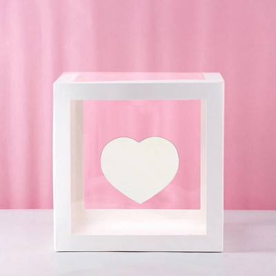 Átlátszó leveles léggömbdoboz Babazuhany dekoráció Boldog születésnapot esküvői dekoráció 1. születésnapi parti kellékek léggömbdoboz