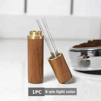 Punana mješalica za espresso kavu Nabijač za kavu u prahu od nehrđajućeg čelika 6 igala Ručka i stalak od prirodnog drveta Espresso WDT alati